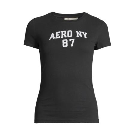 Aeropostale AÉROPOSTALE Shirt AUG AERO NY 87 zwart / wit