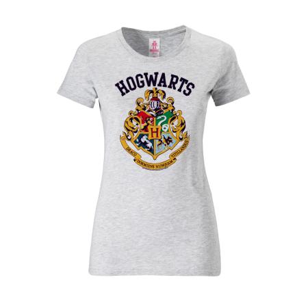 LOGOSHIRT Shirt Hogwarts grijs gemêleerd