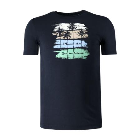 Marvelis Casual T-Shirt ronde hals marine, Bedrukt