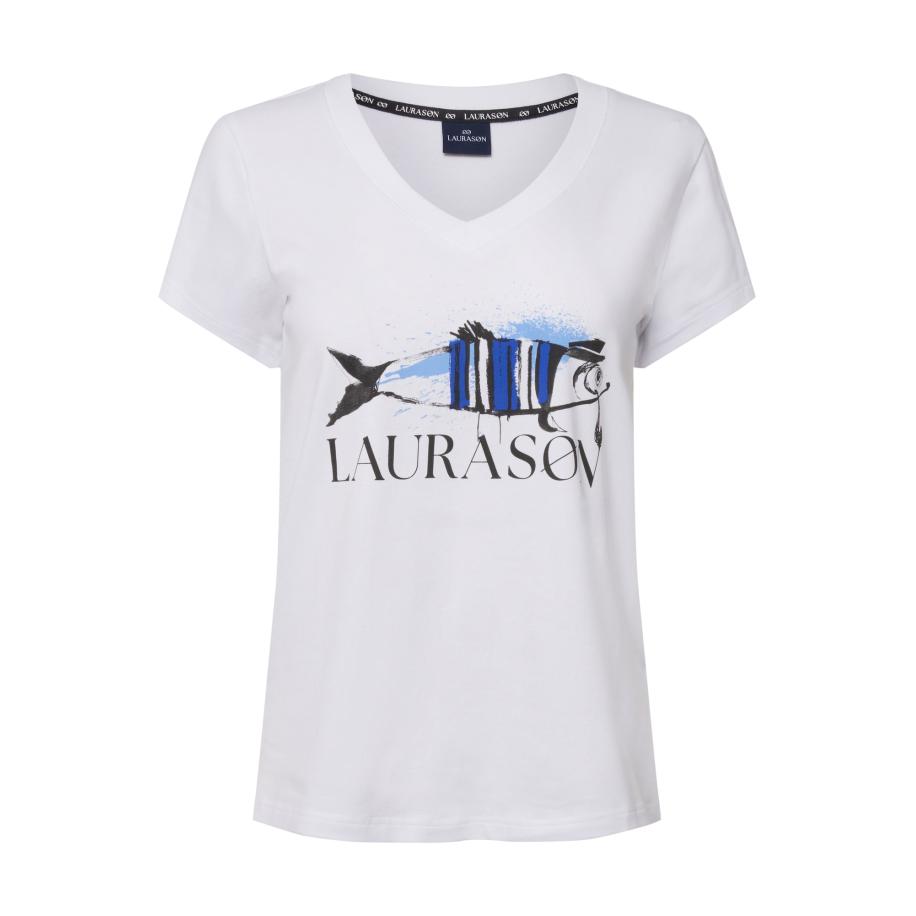 LAURASØN LAURASØN Shirt lichtblauw / donkerblauw / zwart / wit -