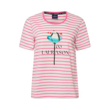 LAURASØN LAURASØN Shirt oudroze / wit