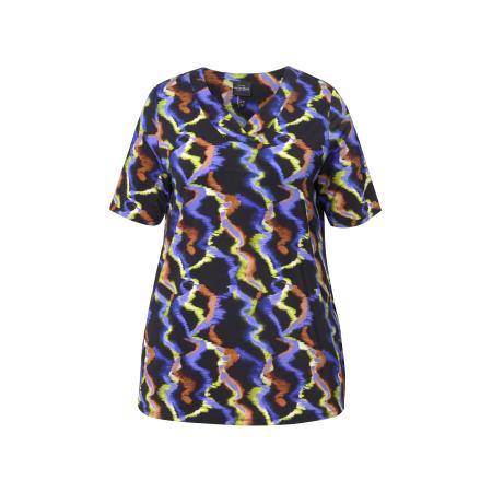 Ulla Popken Ulla Popken Shirt blauw / bruin / lichtgroen / zwart