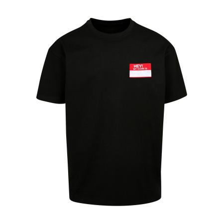 mister tee MT Upscale Shirt Hey! My Name Is rood / zwart / wit