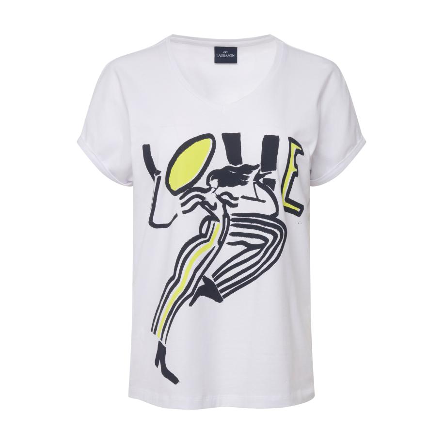 LAURASØN LAURASØN Shirt geel / zwart / wit -