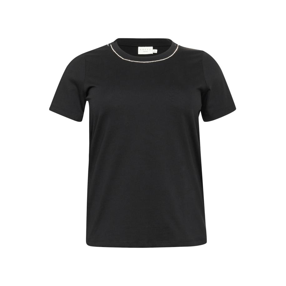 KAFFE CURVE Shirt KC Viana zwart / wit Zwart