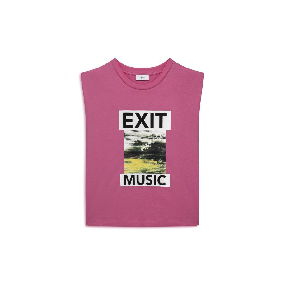 Twist Twist Shirt donkergroen / donkerroze / zwart / natuurwit -