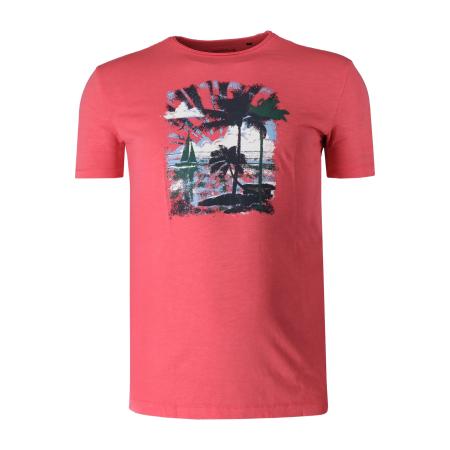 Marvelis Casual T-Shirt ronde hals baksteenrood, Bedrukt