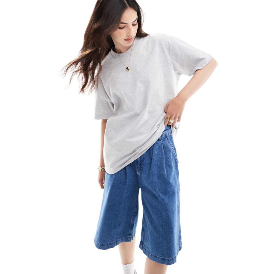 Cotton On Recht oversized T-shirt in wit-Grijs Grijs