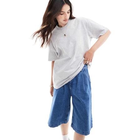 Cotton On Recht oversized T-shirt in wit-Grijs