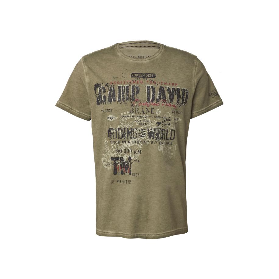 Camp David CAMP DAVID Shirt kaki / rood / zwart -