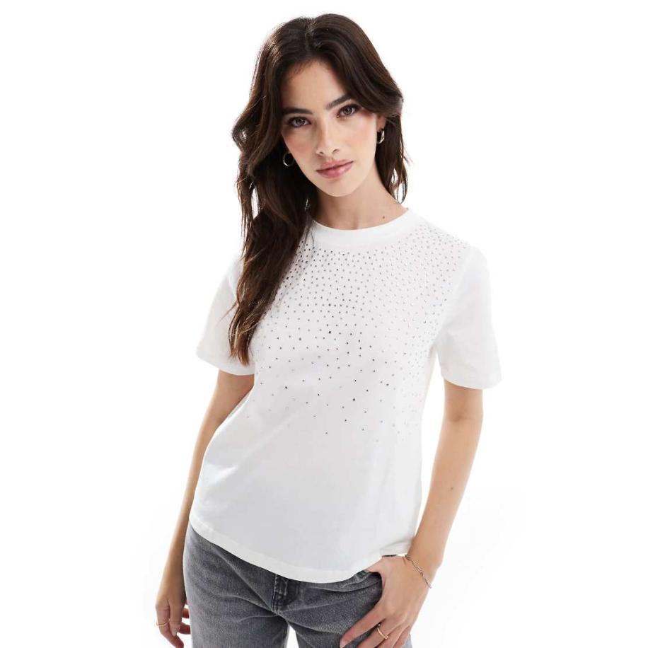 Scalpers Burst Metal T-shirt in wit Wit