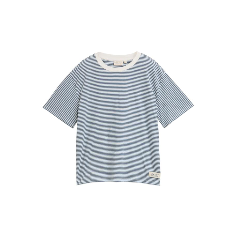 Tom Tailor TOM TAILOR DENIM Shirt blauw / wit -