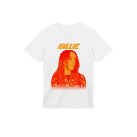 F4NT4STIC F4NT4STIC Shirt Billie Eilish Portrait oranje / rood / wit