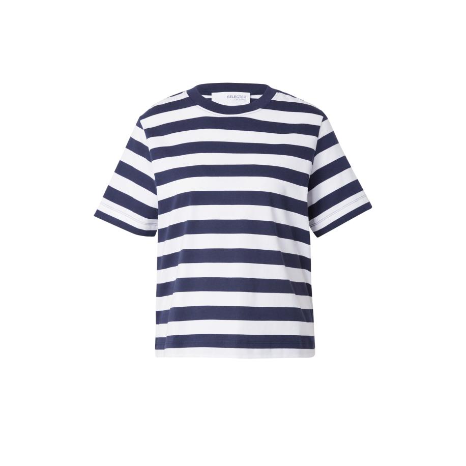 Selected SELECTED Shirt ESSENTIAL marine / wit -