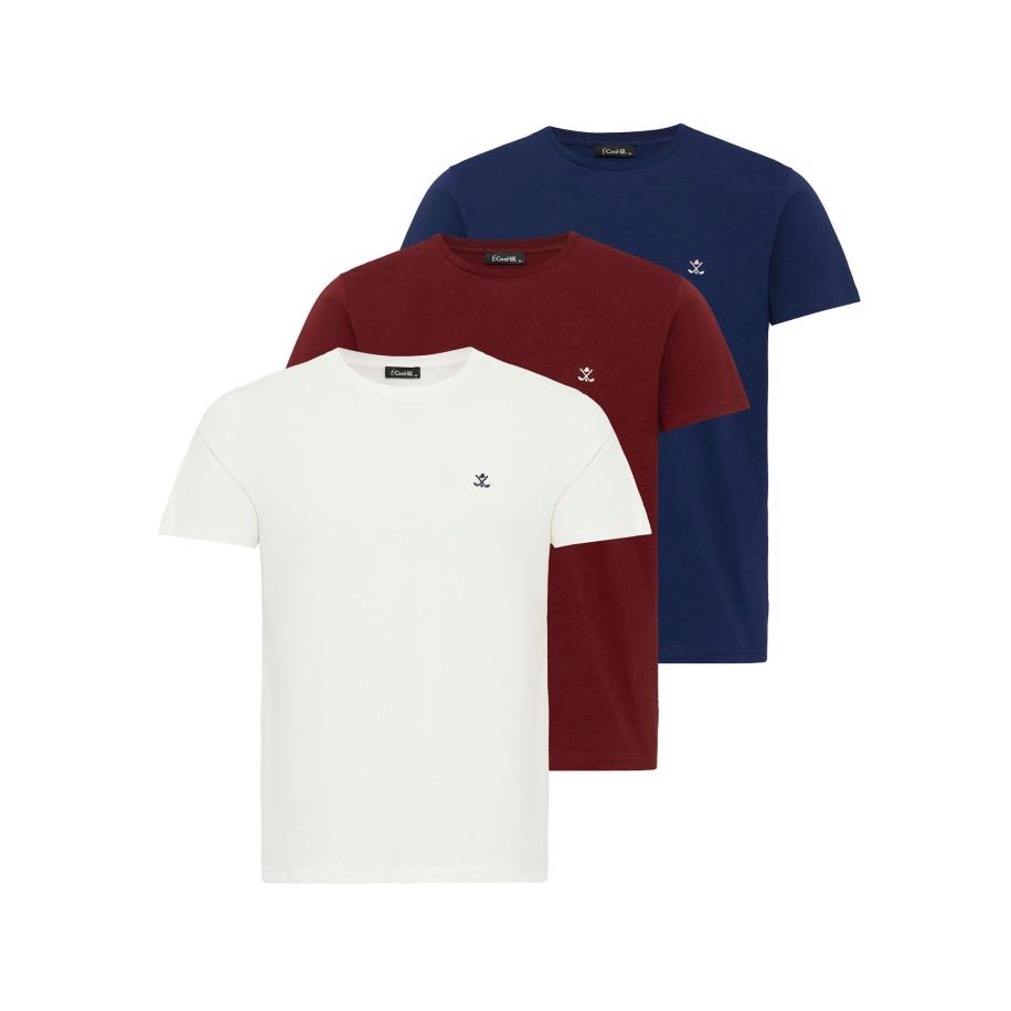 Cool Hill Cool Hill Shirt David navy / roestbruin / wit -