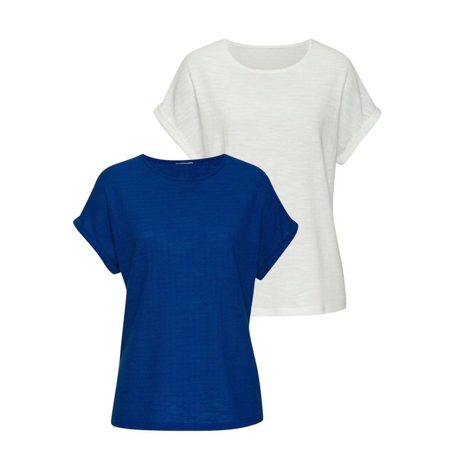VIVANCE VIVANCE Shirt blauw / natuurwit -