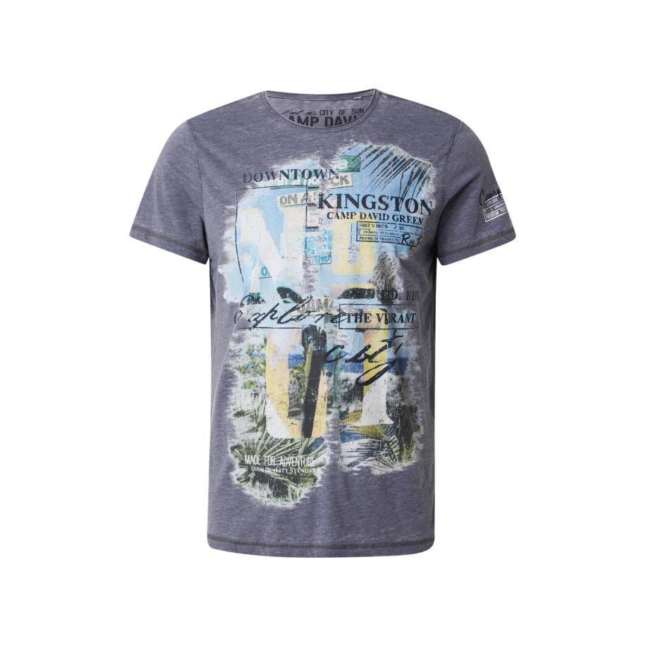 Camp David CAMP DAVID Shirt duifblauw / pastelblauw / pasteelgeel / groen -