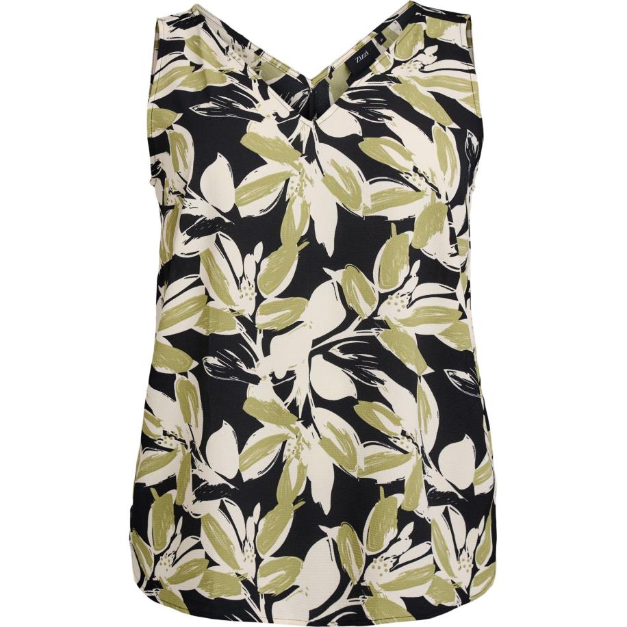 Zizzi Shirt Caanni beige / kaki / zwart Zwart