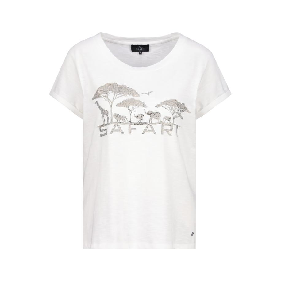 Monari monari Shirt ecru / grijs -