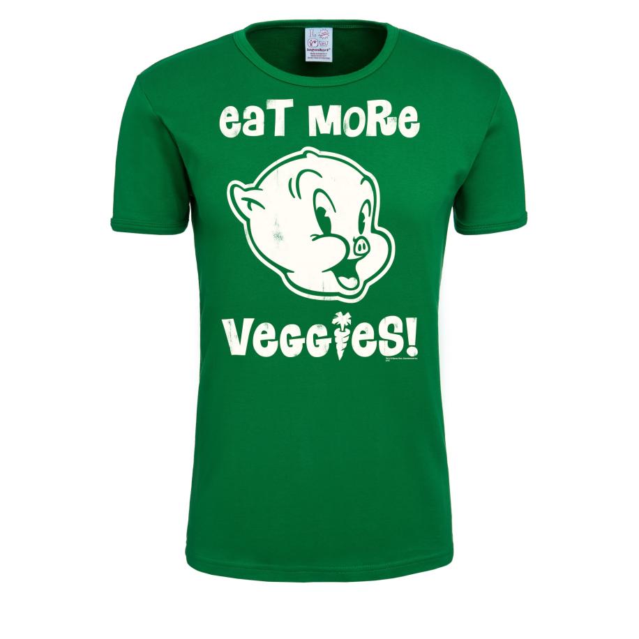 LOGOSHIRT Shirt Looney Tunes - Eat More Veggies groen / wit Groen