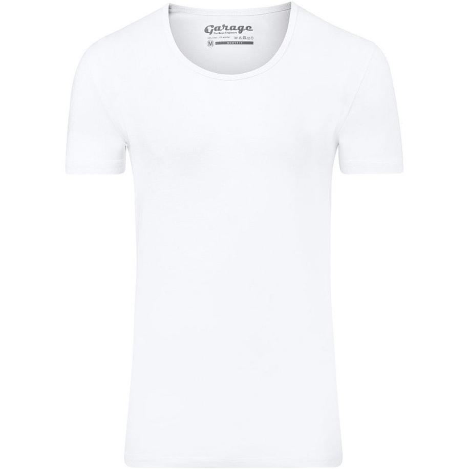 Garage Stretch Basic Wit Diepe O-Hals Wit