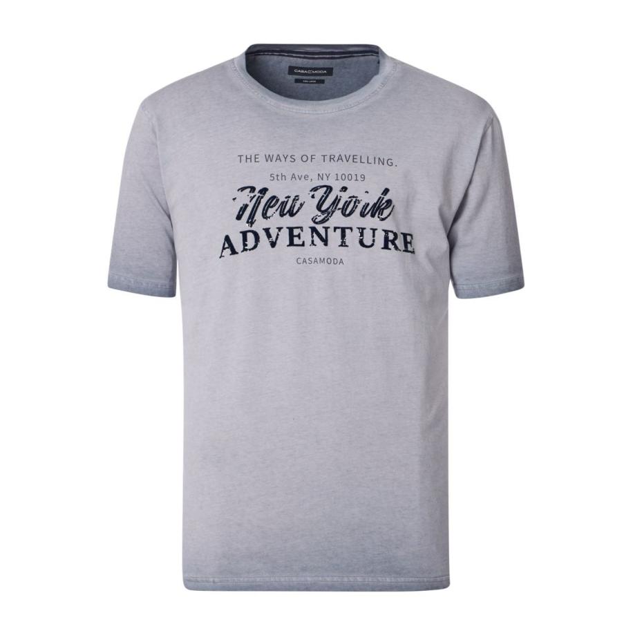 Casa Moda T-Shirt ronde hals grijs, Effen Grijs