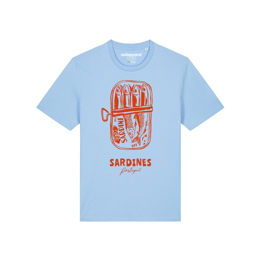 Watapparel Watapparel Shirt Sardines Portugal lichtblauw / donkeroranje -