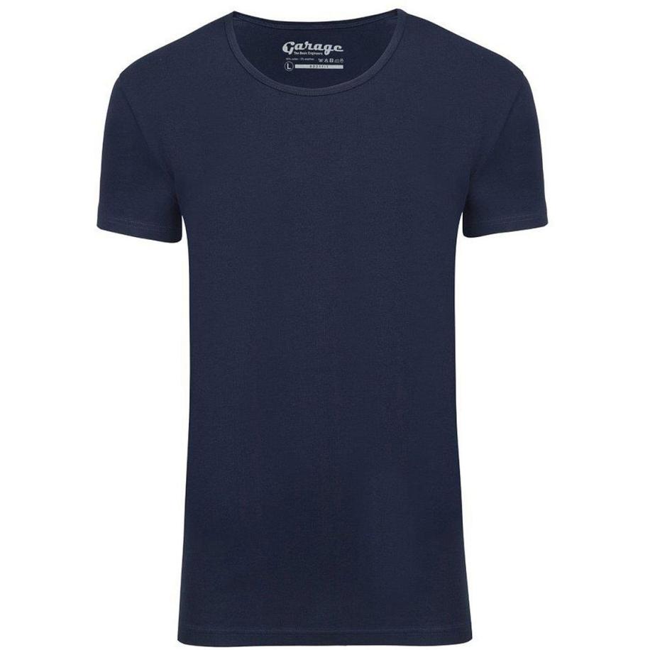 Garage Stretch Basic Navy Diepe O-Hals Blauw