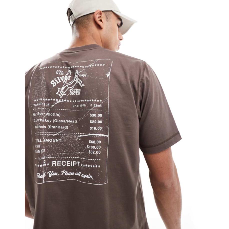 Cotton On - Cropped T-shirt met Silver Spur-print chocoladebruin Bruin