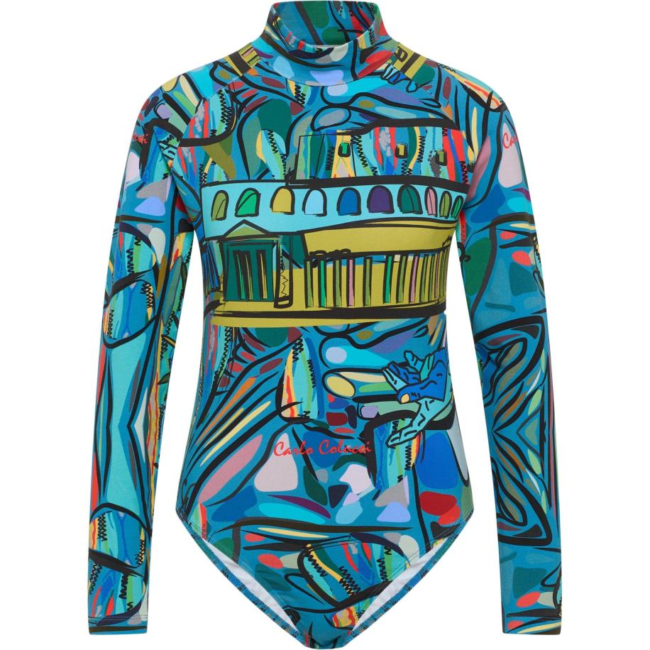 carlo colucci Carlo Colucci Shirt body De Vita turquoise / geel / groen / rood -