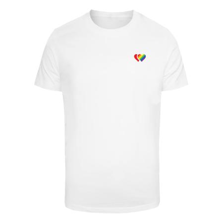 mister tee Mister Tee Shirt Double Hearts Pride geel / lila / vuurrood / wit