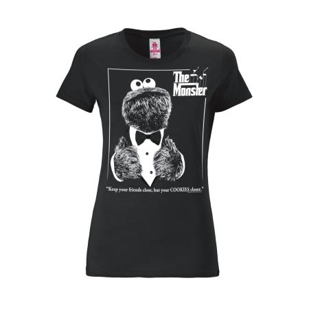 LOGOSHIRT Shirt Sesamstrasse - Krümelmonster Pate zwart