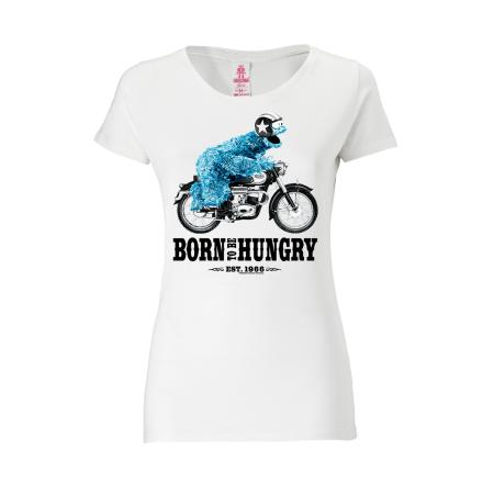 LOGOSHIRT Shirt Sesamstraße - Krümelmonster Motorrad wit