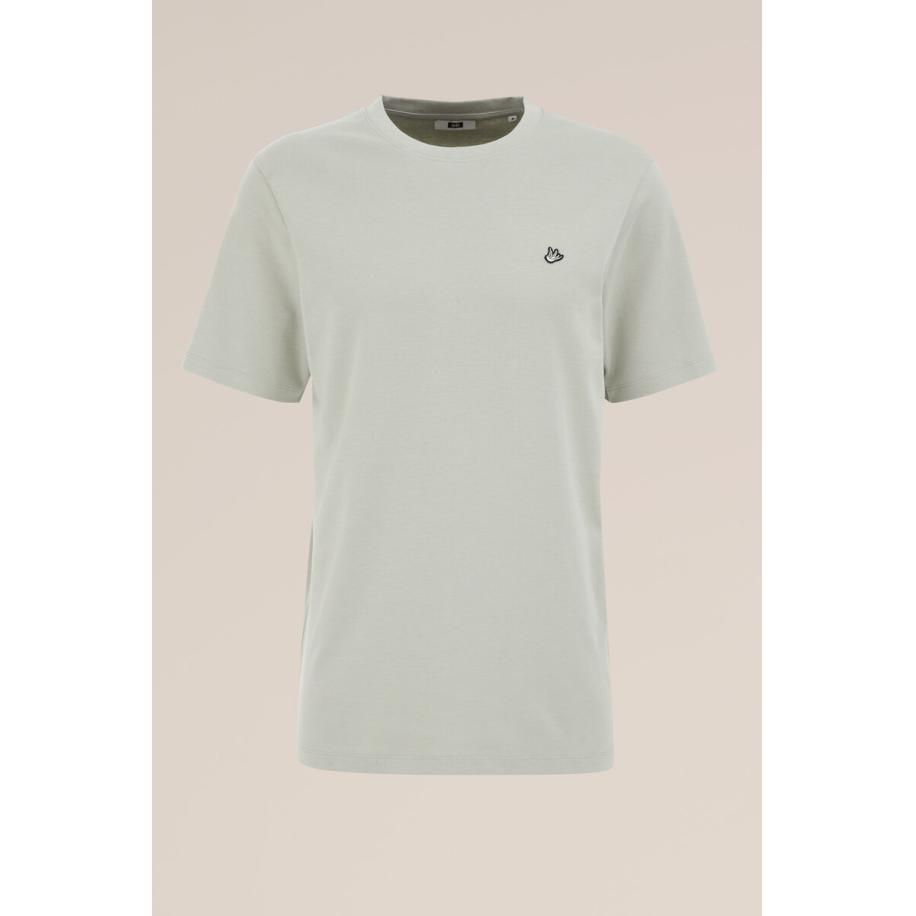 Fundamentals heren T-shirt - Slim Fit - Pastelgroen - Katoen - Maat: M Groen