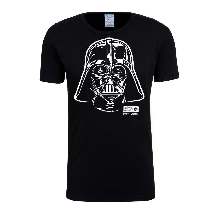 LOGOSHIRT Shirt Star Wars Darth Vader zwart / wit Zwart