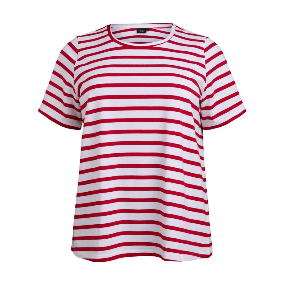 Zizzi Zizzi Shirt Mvivi rood / wit -