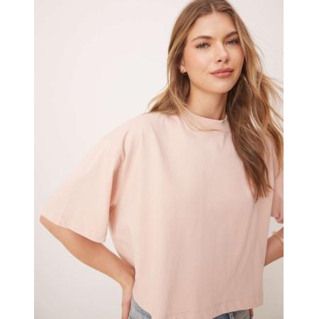 ASOS DESIGN Recht cropped T-shirt in zachtroze