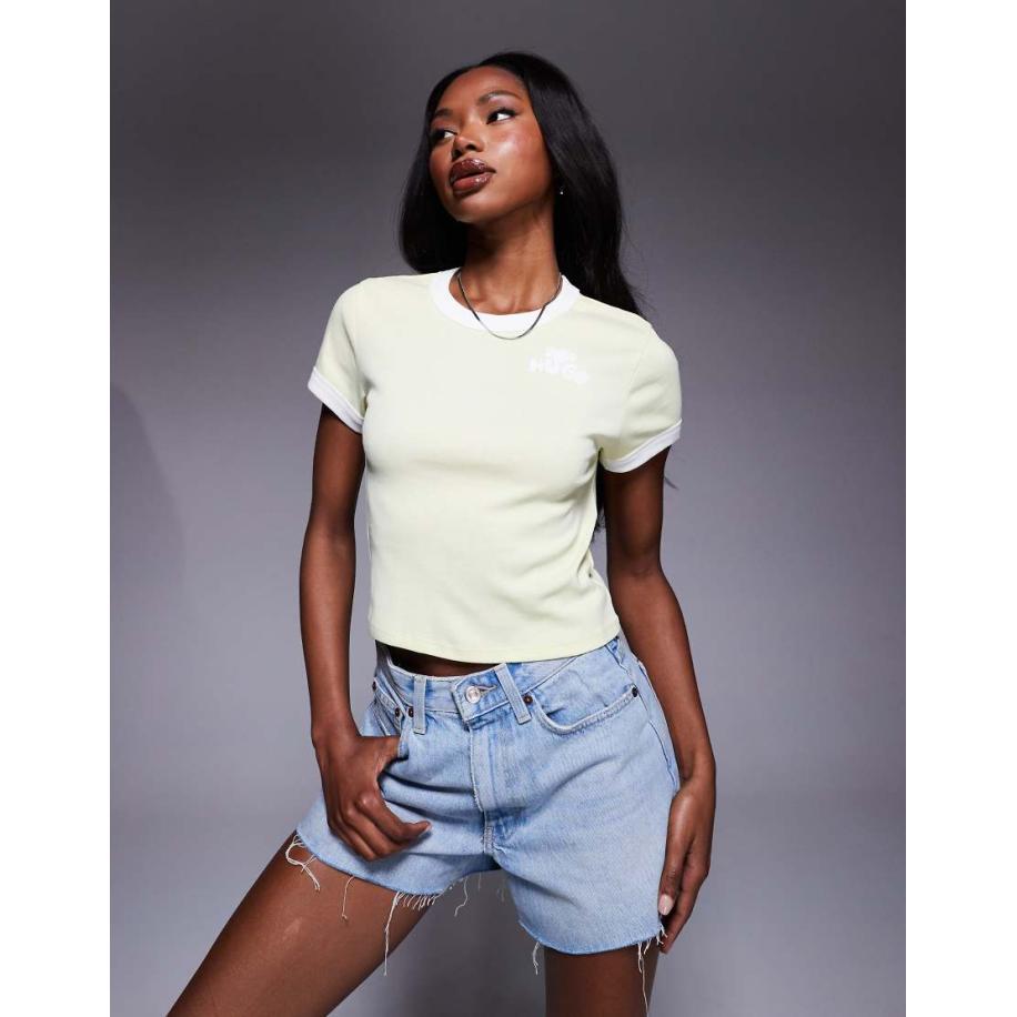 HUGO Blue Baby T-shirt in geel Geel