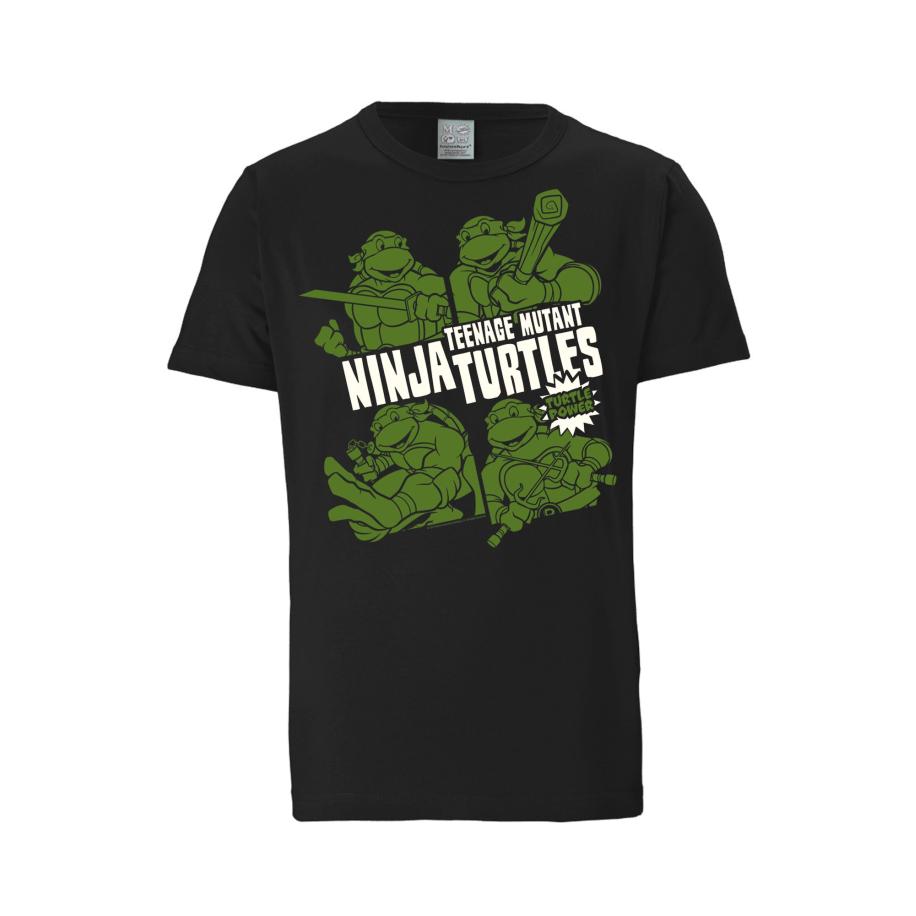 LOGOSHIRT Shirt Ninja Turtles - Turtle Power zwart Zwart