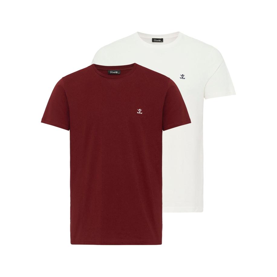 Cool Hill Cool Hill Shirt bordeaux / wit -