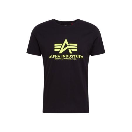 ALPHA INDUSTRIES Shirt Basic T Neon Print neongeel / zwart