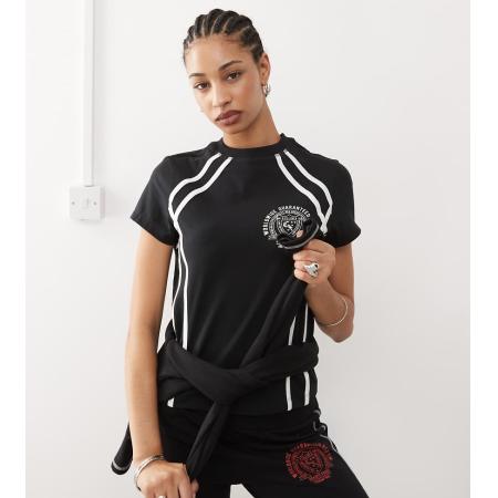 COLLUSION Baby-T-shirt met strepen in zwart, deel van co-ord set