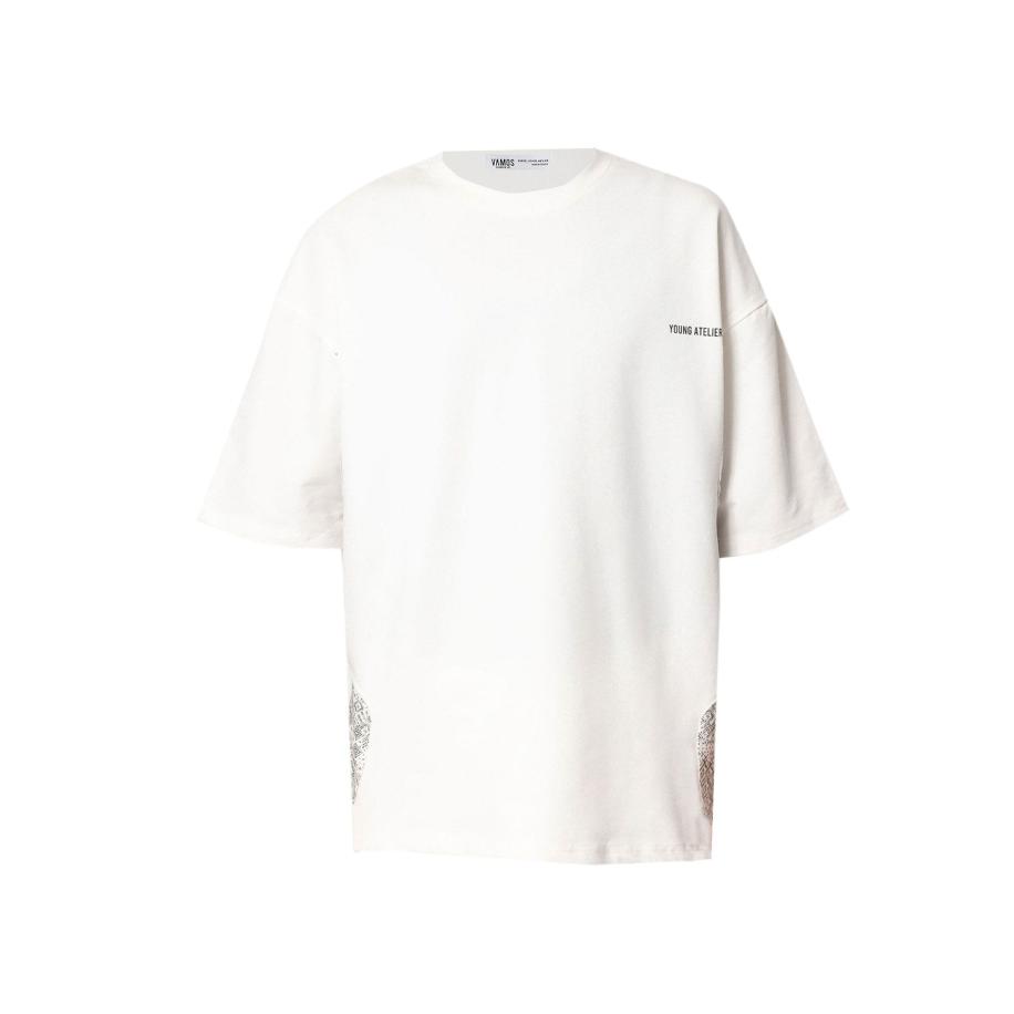 VAMOS CLO Shirt zwart / offwhite Wit