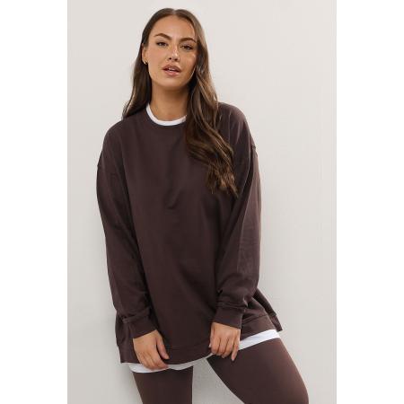 Yours Curve Chocoladebruine 2In1 Trui Size 54-56