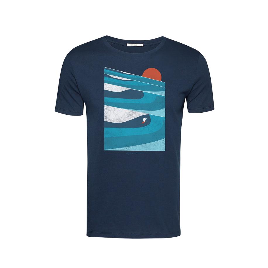 GreenBomb GREENBOMB Shirt Nature Perfect Waves marine / aqua / oranje / wit -