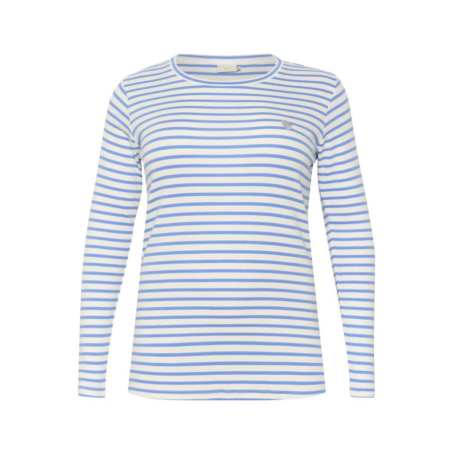 Kaffe KAFFE CURVE Shirt Lia blauw / wit -