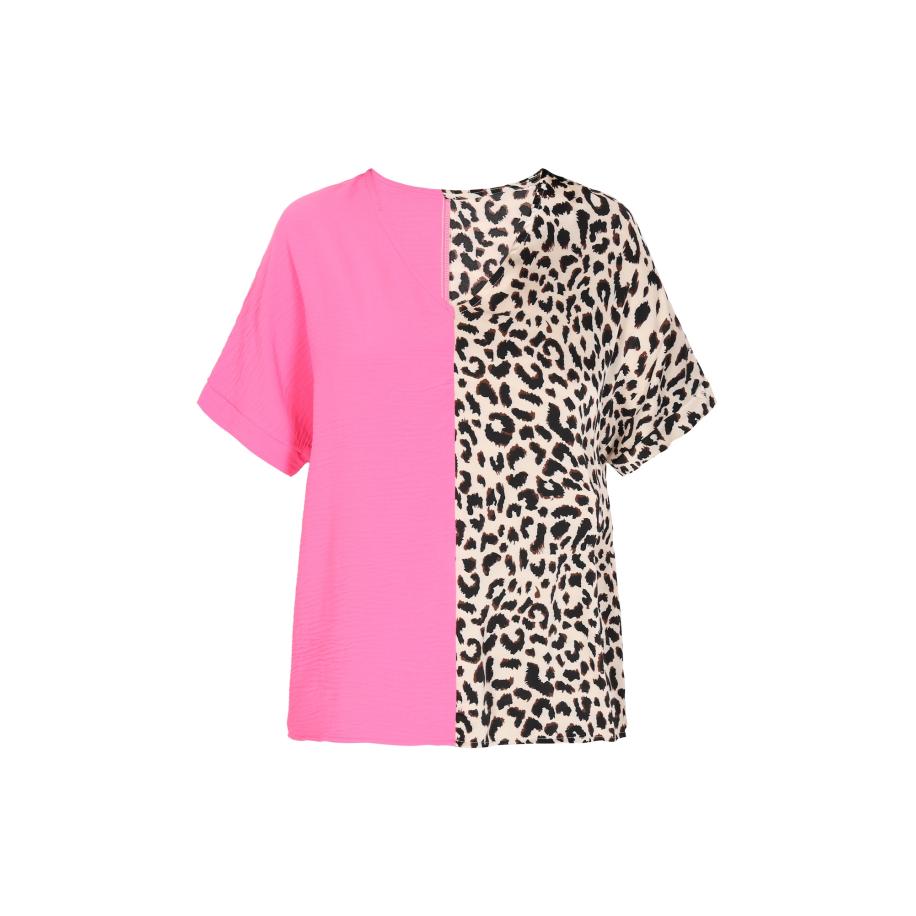 NAEMI Shirt Fashion Look donkerbruin / pink / rosa / zwart Roze