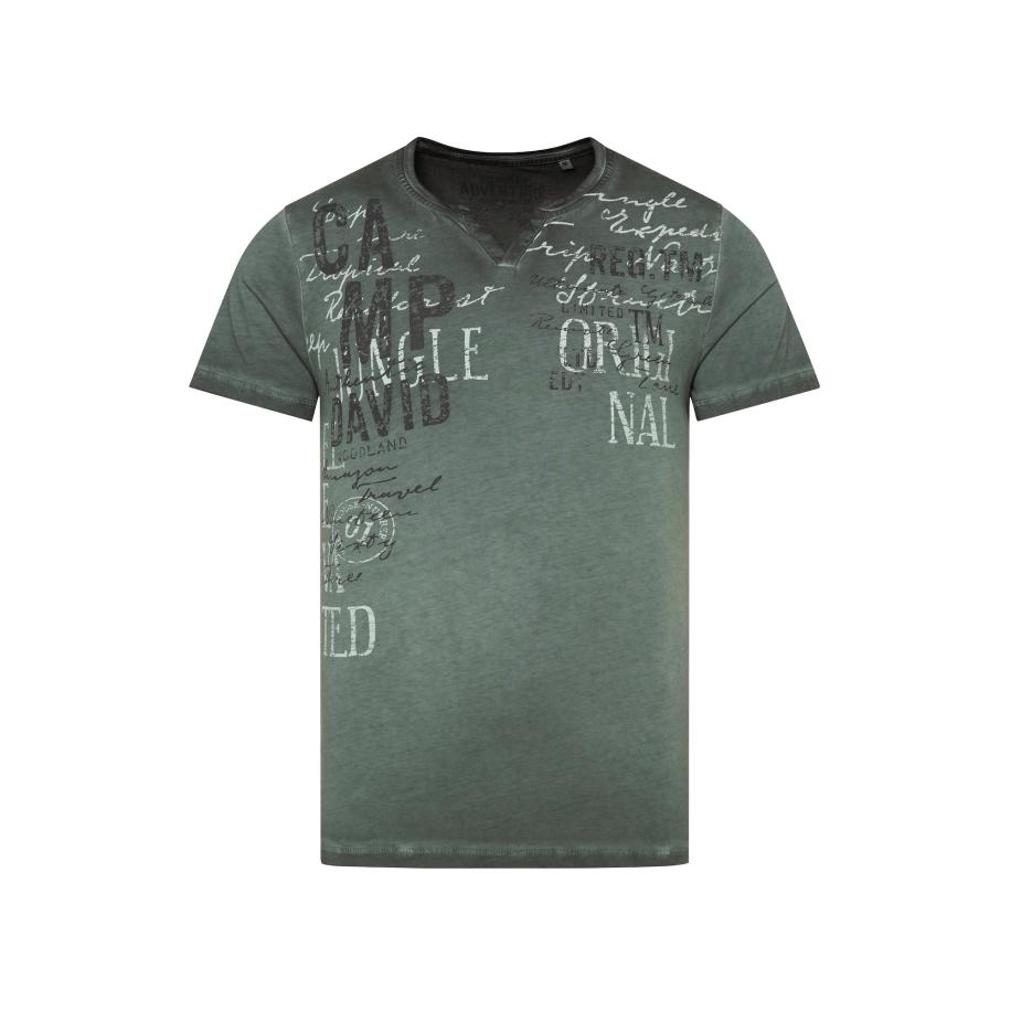 Camp David CAMP DAVID Shirt grijs / donkergroen / wit -