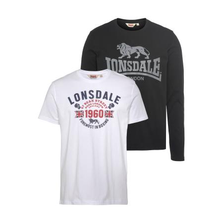 LONSDALE Shirt Fintona blauw / grijs / donkerrood / zwart / wit