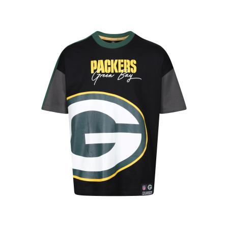 Recovered Recovered Shirt NFL Packers Bay Cut and Sew Oversized zwart